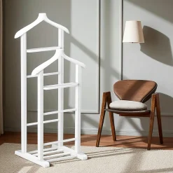 Meubles De Chambre·Valets De Chambre|SITIA Valet de chambre double - bois blanc, vide-poches