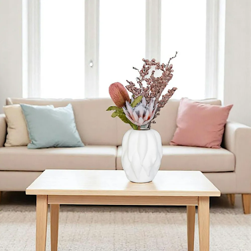 Vases| Vase décoratif blanc mat en céramique