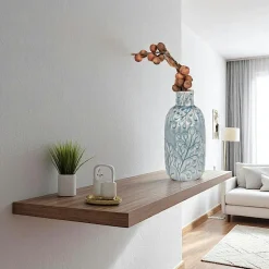 Vases| Vase décoratif bleu avec motif fleurs