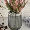 Vases| Vase en verre rainuré fumé – style moderne chic