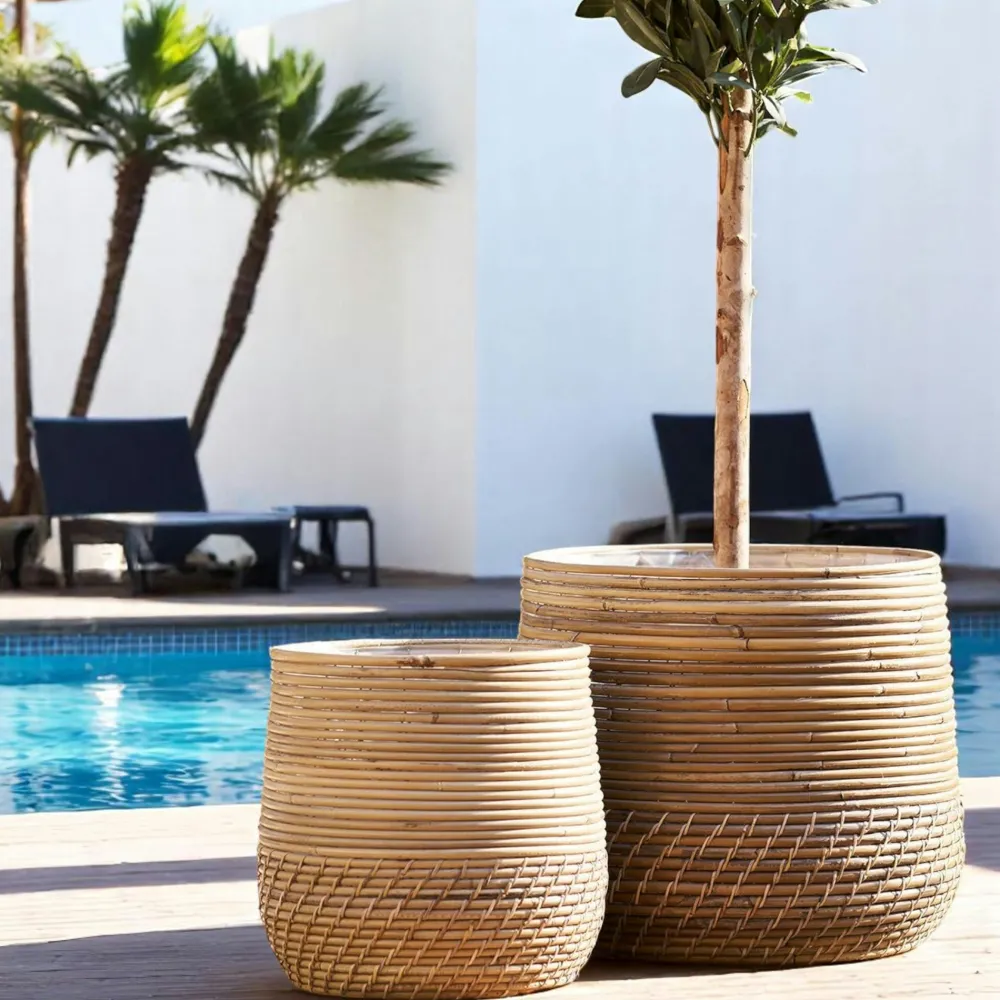 Vases|Arizona Vase verre soufflé et racine teck, artisanal H 15 cm