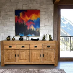 Vaisseliers Scandinaves|Vaisseliers Scandinaves|Fjord Vitrine colonne chêne massif