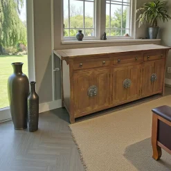 Vaisseliers En Bois|Vaisseliers En Bois|Maori Vitrine Hévéa 1 porte vitrée, 1 tiroir 70x38x170cm